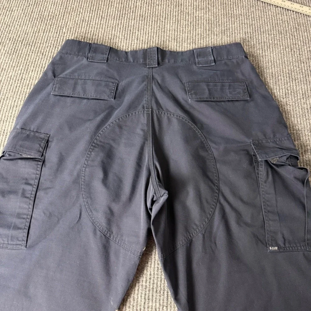 5.11 Tactical Mens Cargo Pants Navy Blue Ripstop Work Trousers XL Regular